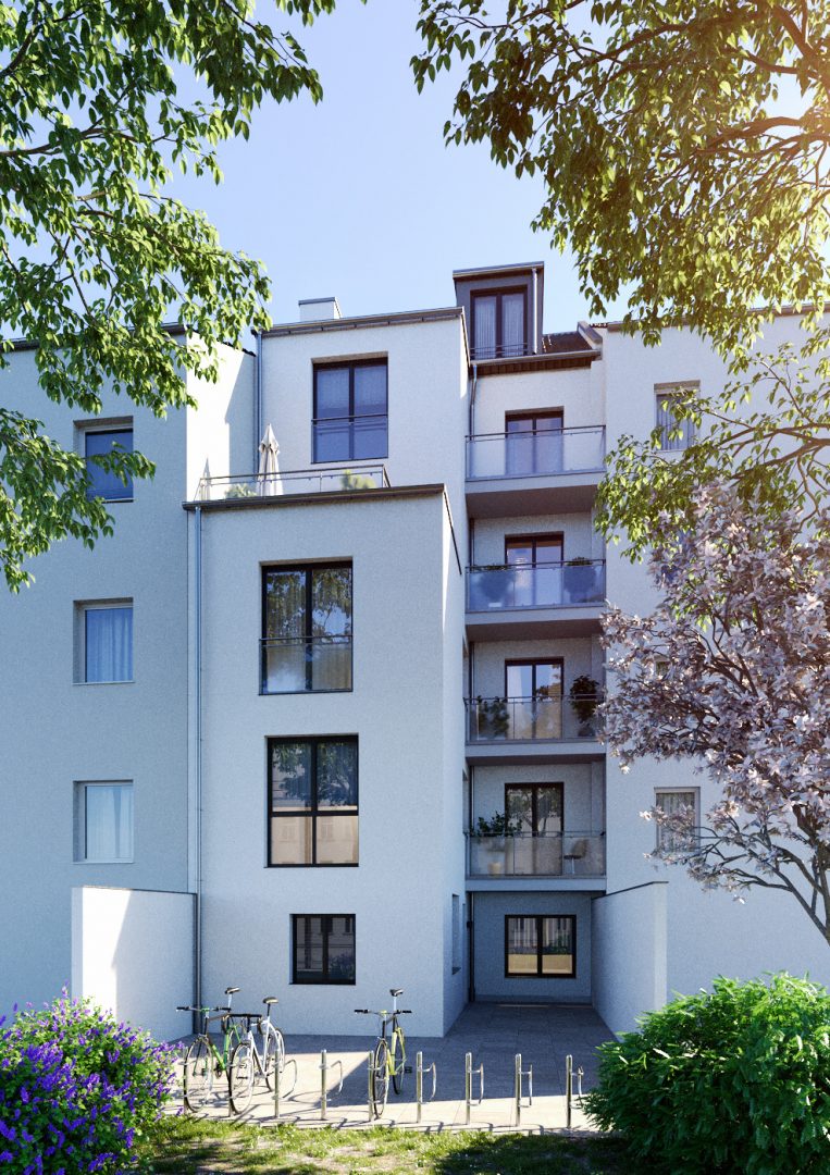 Immobilie - Wohnen mit Rheinblick - Gartenperspektive